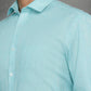 Light Blue Striped Regular Fit Formal Shirt | GreenFibre