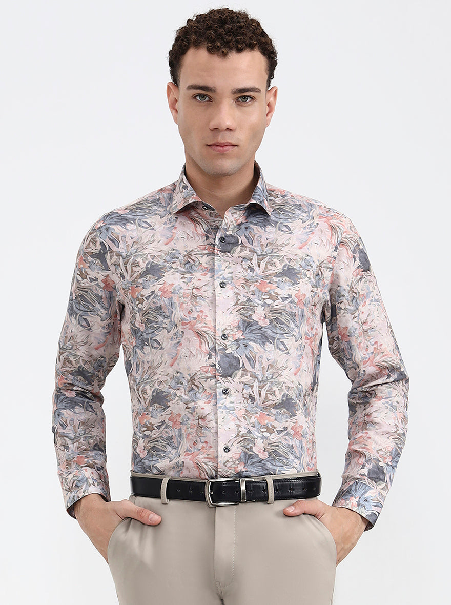 Multicolor Printed Slim Fit Party Wear Shirt | Greenfibre