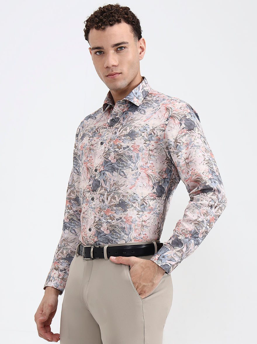Multicolor Printed Slim Fit Party Wear Shirt | Greenfibre