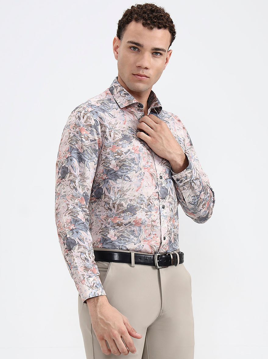 Multicolor Printed Slim Fit Party Wear Shirt | Greenfibre