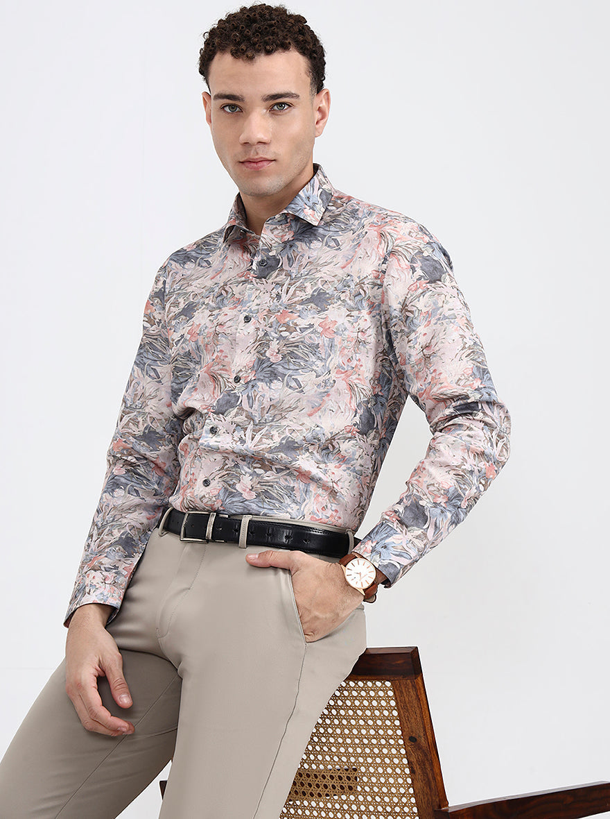 Multicolor Printed Slim Fit Party Wear Shirt | Greenfibre