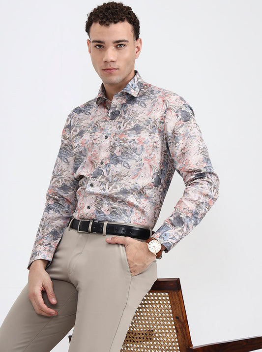 Multicolor Printed Slim Fit Party Wear Shirt | Greenfibre