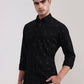 Black Printed Smart Fit Semi Casual Shirt | Greenfibre
