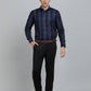 Black & Blue Checked Slim Fit Formal Shirt | Metal