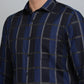 Black & Blue Checked Slim Fit Formal Shirt | Metal