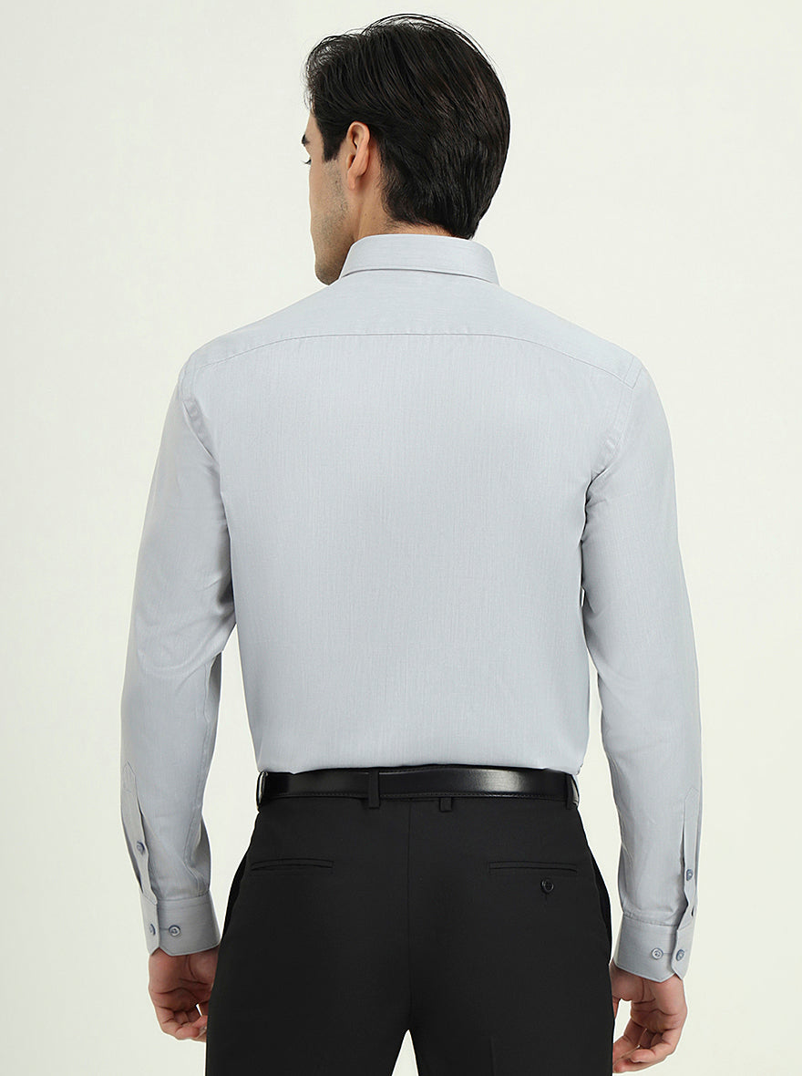 Grey Solid Regular Fit Formal Shirt | Greenfire