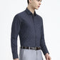 Blue Printed Slim Fit Party Wear Shirt | Greenfibre