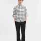 White & Black Checked Slim Fit Casual Shirt | Greenfibre