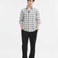 White & Black Checked Slim Fit Casual Shirt | Greenfibre