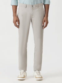 Light Grey Dobby Super Slim Fit Casual Trouser | Greenfibre