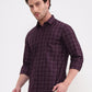 Purple Checked Smart Fit Semi Casual Shirt | Greenfibre