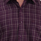 Purple Checked Smart Fit Semi Casual Shirt | Greenfibre