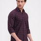 Purple Checked Smart Fit Semi Casual Shirt | Greenfibre