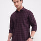 Purple Checked Smart Fit Semi Casual Shirt | Greenfibre