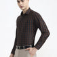 Brown & Blue Checked Slim Fit Formal Shirt | Greenfibre