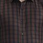 Brown & Blue Checked Slim Fit Formal Shirt | Greenfibre