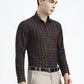 Brown & Blue Checked Slim Fit Formal Shirt | Greenfibre