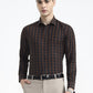 Brown & Blue Checked Slim Fit Formal Shirt | Greenfibre