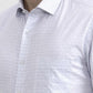 White & Blue Printed Slim Fit Formal Shirt | Greenfibre