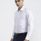 White & Blue Printed Slim Fit Formal Shirt | Greenfibre