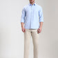 Blue Solid Slim Fit Casual Shirt | Greenfibre