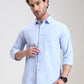 Blue Solid Slim Fit Casual Shirt | Greenfibre