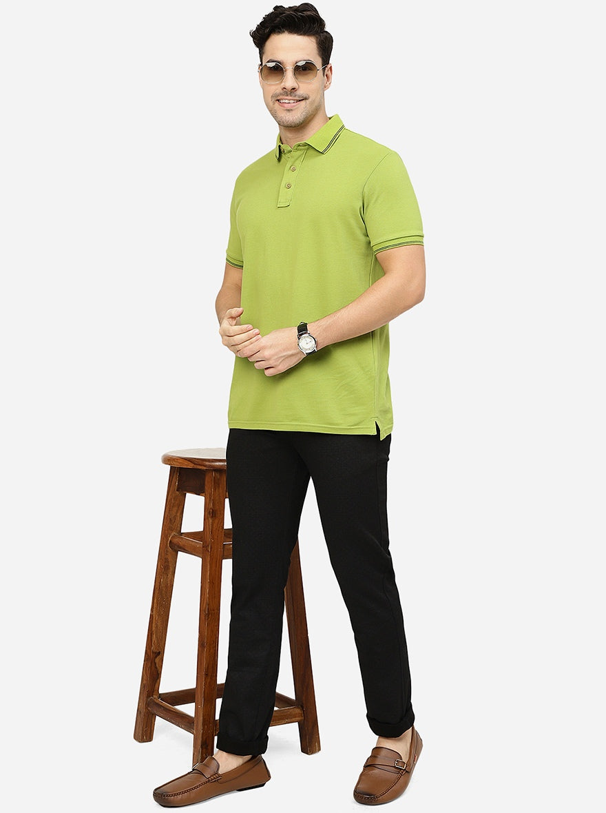 Black Solid Super Slim fit Casual Trouser | Greenfibre