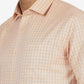 Orange Checked Regular Fit Formal Shirt | Greenfibre