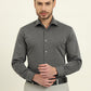 Black & Grey Printed Slim Fit Formal Shirt | JadeBlue Super Luxe