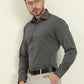 Black & Grey Printed Slim Fit Formal Shirt | JadeBlue Super Luxe