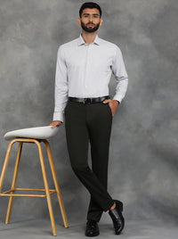 White Checked Slim Fit Formal Shirt | GreenFibre