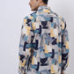 Grey & Blue Printed Slim Fit Casual Shirt | JadeBlue