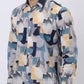 Grey & Blue Printed Slim Fit Casual Shirt | JadeBlue