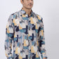 Grey & Blue Printed Slim Fit Casual Shirt | JadeBlue