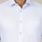 Light Blue Printed Slim Fit Formal Shirt | Greenfibre