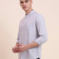 Grey Solid Slim Fit Casual Shirt | Greenfibre