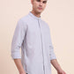 Grey Solid Slim Fit Casual Shirt | Greenfibre