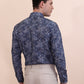 Blue Printed Slim Fit Party Wear Shirt | Greenfibre