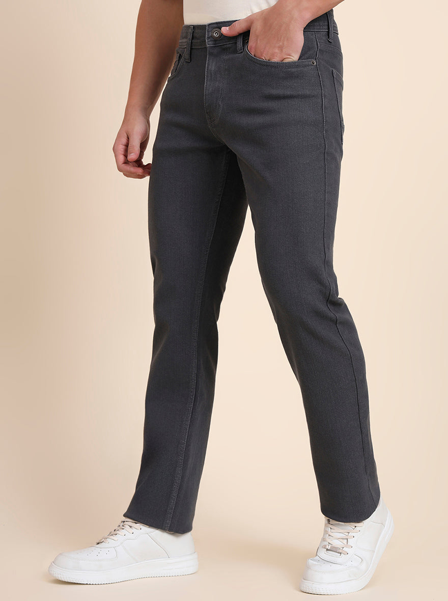 Grey Washed Straight Fit Jeans | Greenfibre