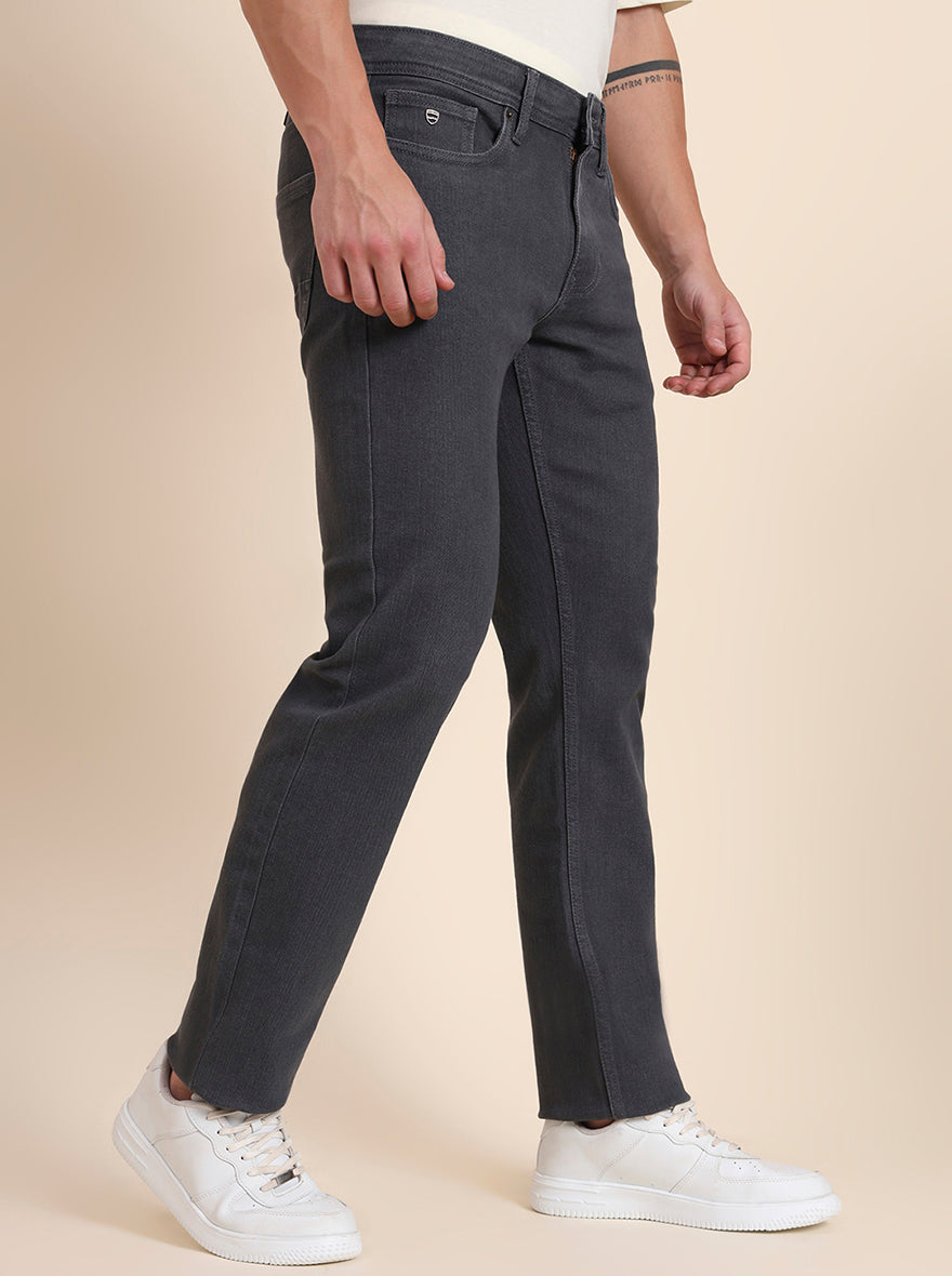 Grey Washed Straight Fit Jeans | Greenfibre
