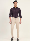 Khaki Solid Neo Fit Casual Trouser | Greenfibre
