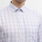 White & Blue Checked Slim Fit Formal Shirt | Greenfibre