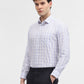 White & Blue Checked Slim Fit Formal Shirt | Greenfibre