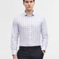 White & Blue Checked Slim Fit Formal Shirt | Greenfibre