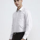 Cream Printed Slim Fit Formal Shirt | Greenfibre