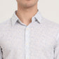 Sky Blue Printed Slim Fit Casual Shirt | JadeBlue