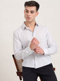Sky Blue Printed Slim Fit Casual Shirt | JadeBlue