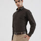 Olive Brown Checked Regular Fit Formal Shirt | Greenfibre