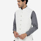 White Solid Regular Fit Bandhgala Jacket | Greenfibre