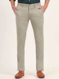 Light Green Solid Super Slim Fit Casual Trouser | Greenfibre